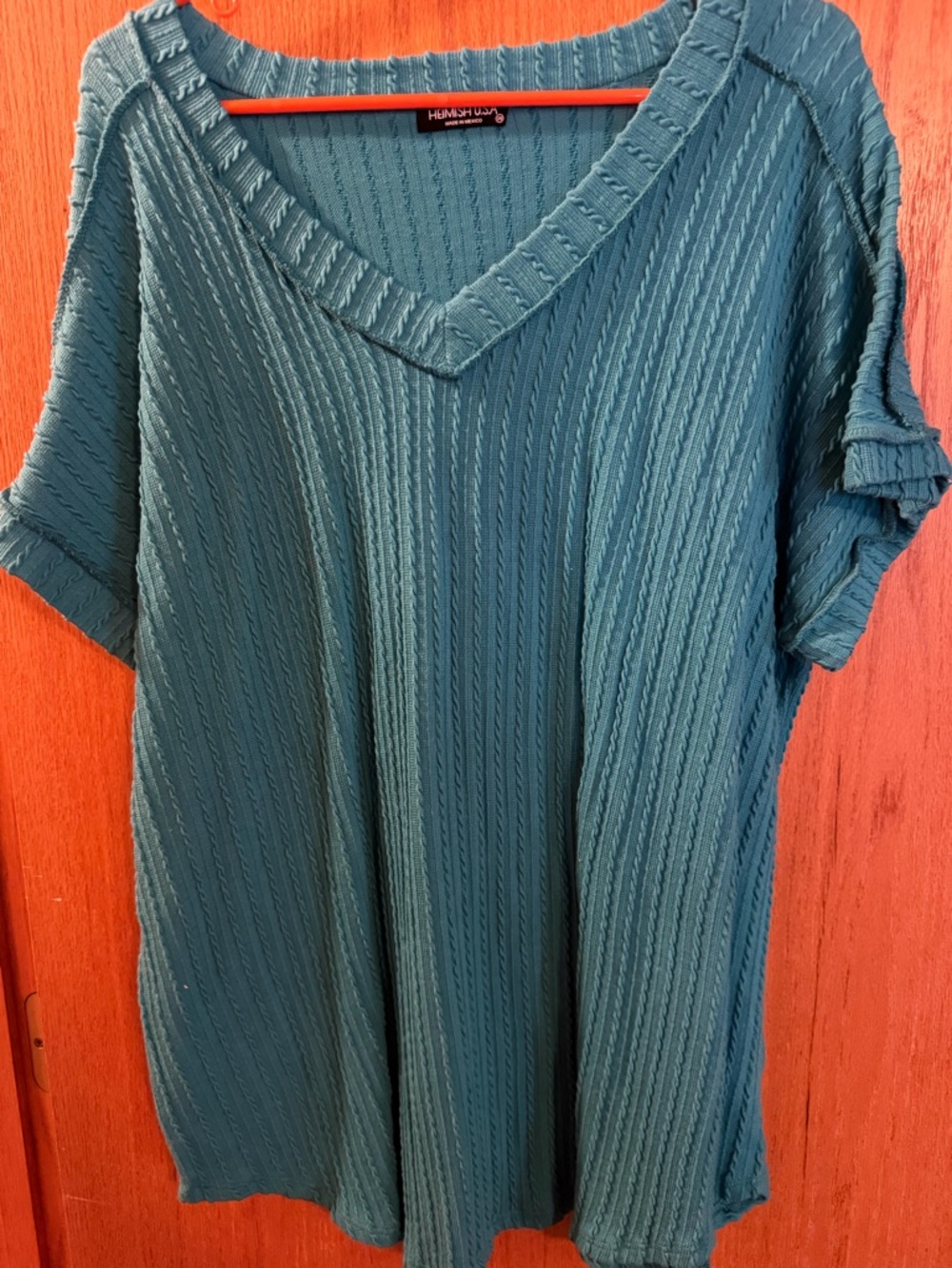 HEIMISH USA Teal Knit Plus-Size Sweater Top